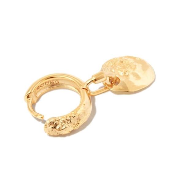 Maria Black Gold-Plated Avani 9 Huggie Hoop Earring New Retails $145 - Picture 2 of 9